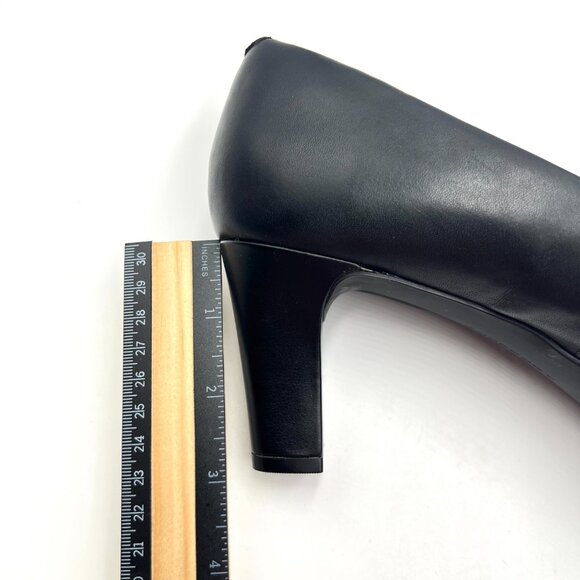 9W 9 WIDE WIDTH Rockport Total Motion Leah Black Nappa Leather Heels Pumps Shoes - Picture 14 of 16